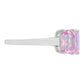 Silberring mit Pink Vapor Quarz