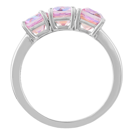Silberring mit Pink Vapor Quarz