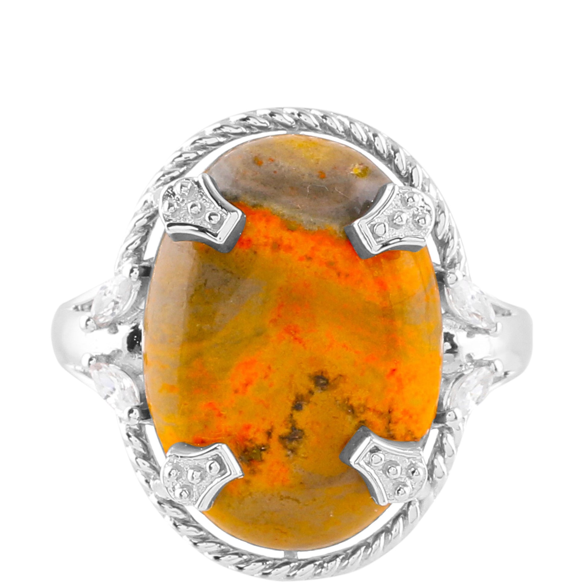 Silberring mit Hummeljaspis und natürlichem Zirkon 1 