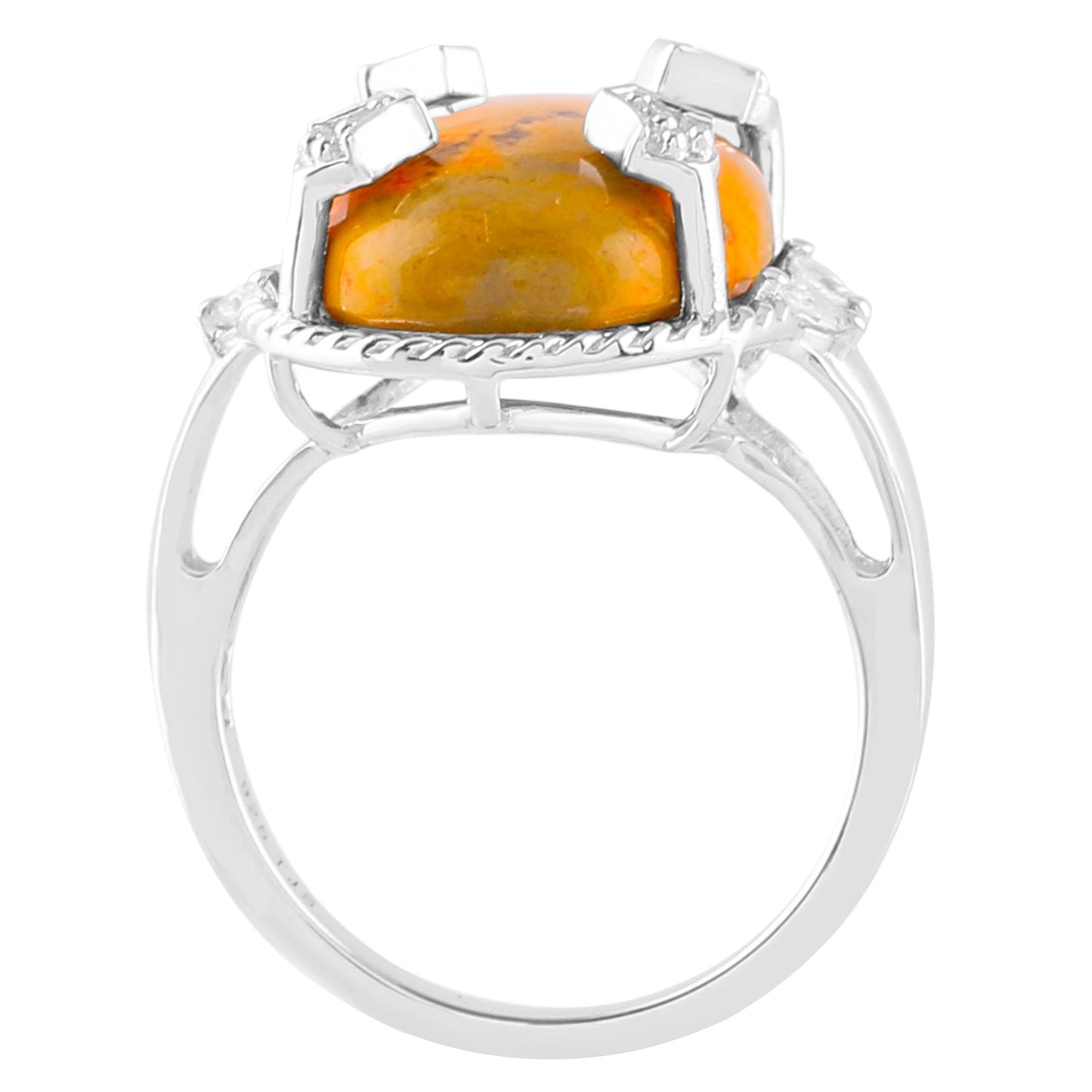 Silberring mit Hummeljaspis und natürlichem Zirkon