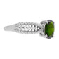 Silberring mit Chromdiopsid und natürlichem Zirkon