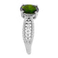 Silberring mit Chromdiopsid und natürlichem Zirkon
