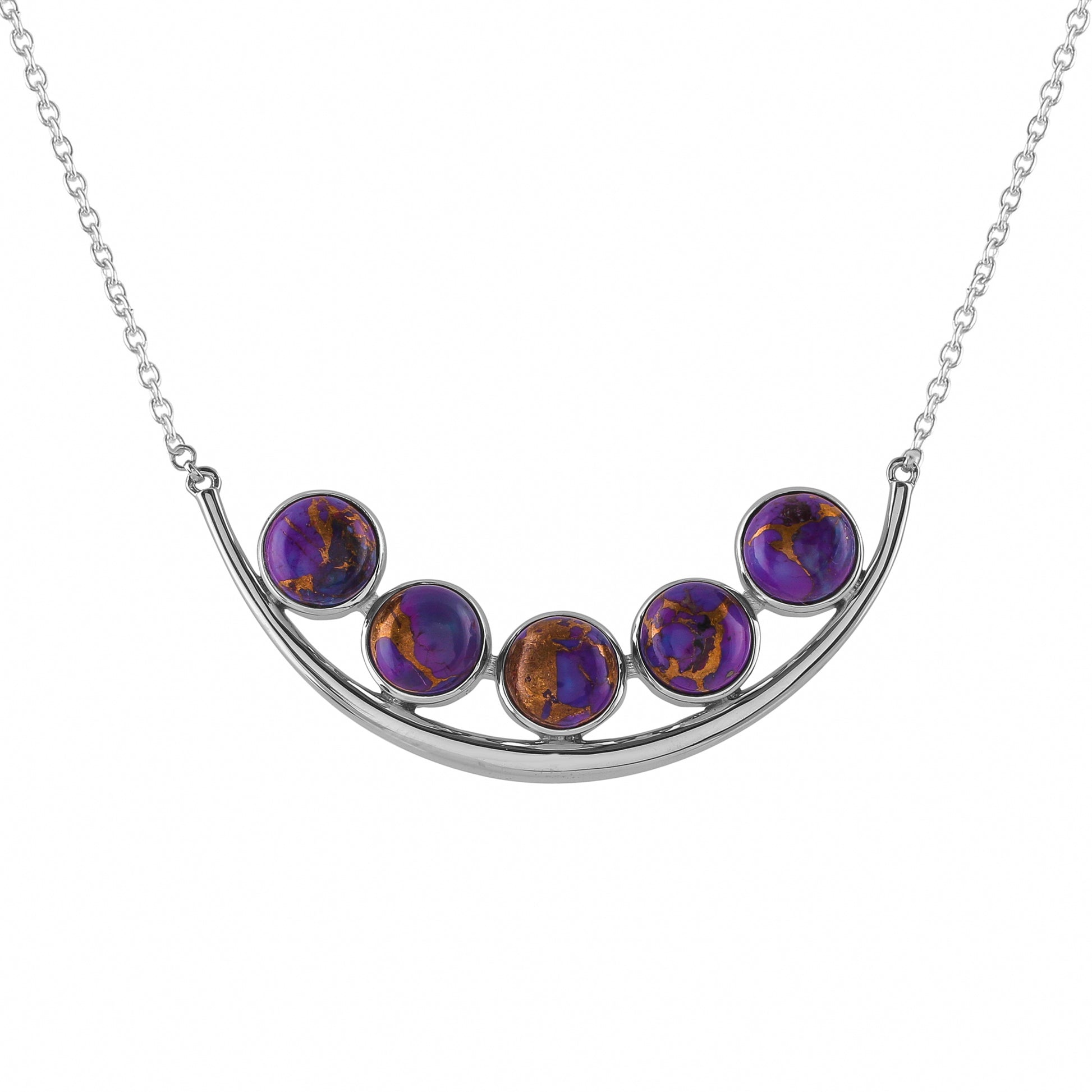 Silberhalskette mit Lilafarbenem Kupfertürkis 1 