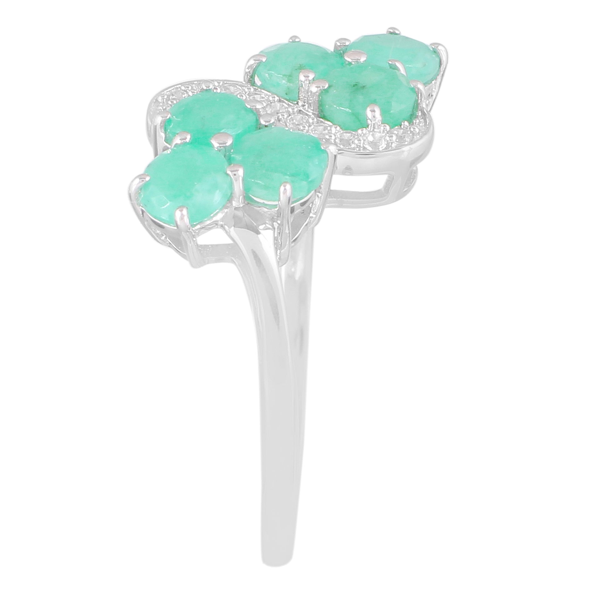 Silberring mit Smaragd und natürlichem Zirkon 3 