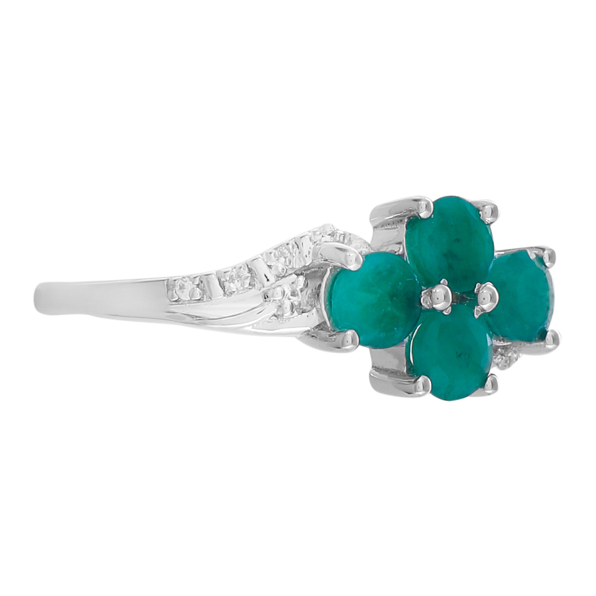 Silberring mit brasilianischem Smaragd und natürlichem Zirkon 4 