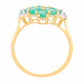 Goldplattierter Silberring mit brasilianischem Smaragd und natürlichem Zirkon