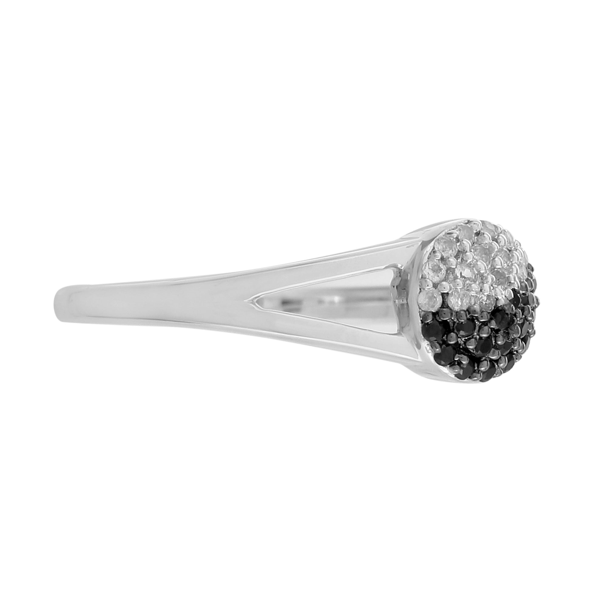 Silberring mit schwarzem Spinell und weißem Topas 4 