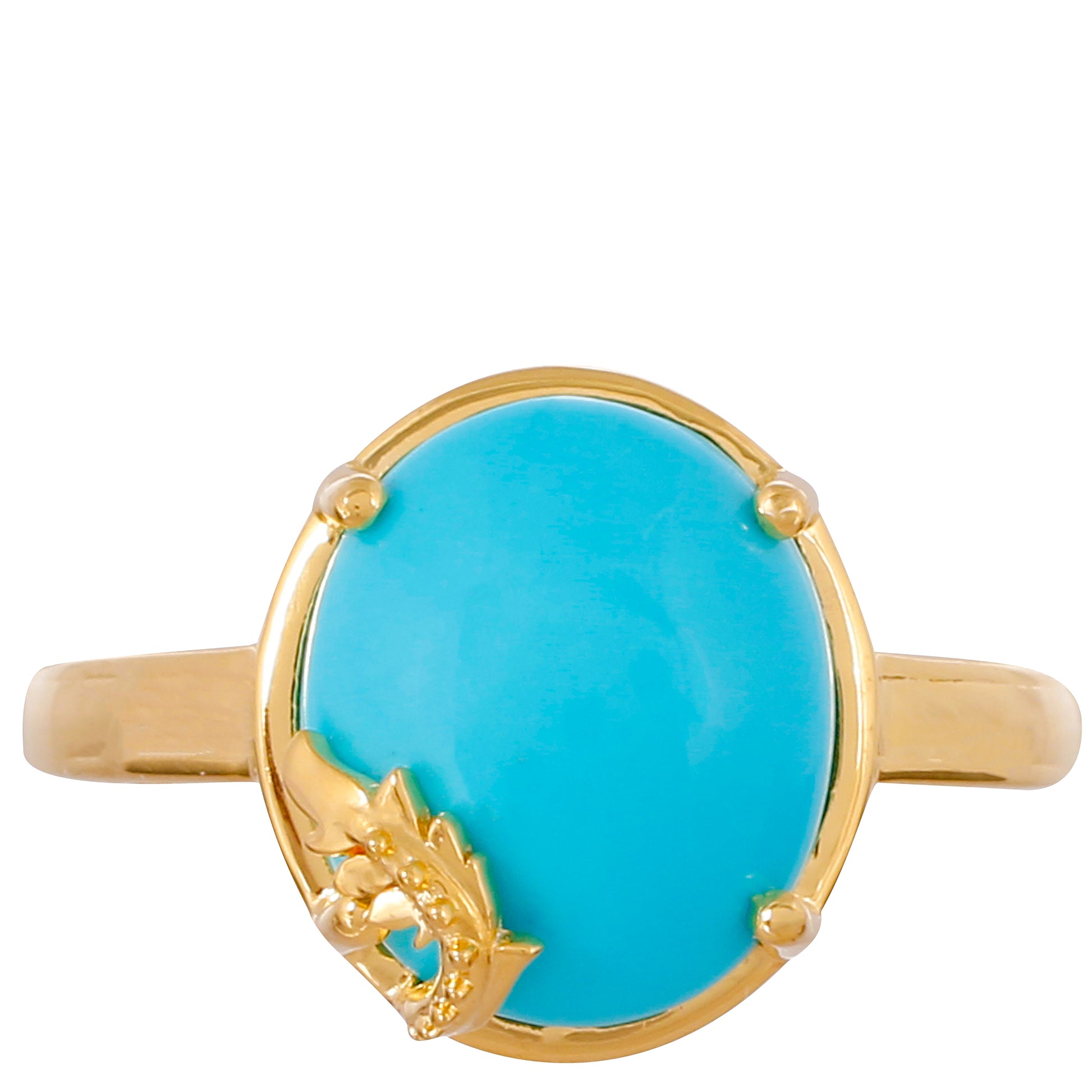 Goldplattierter Silberring mit Dornröschen Türkis 1 