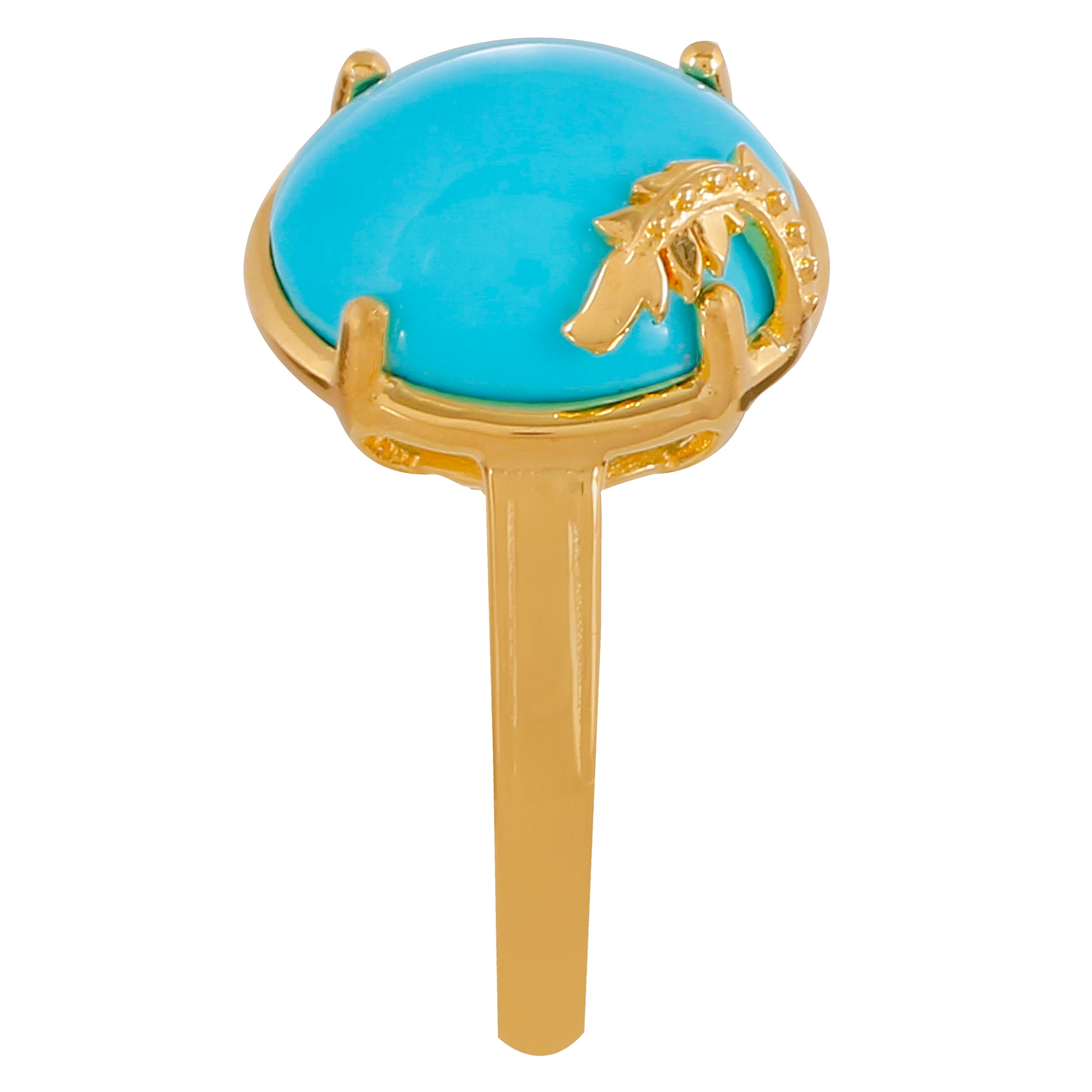 Goldplattierter Silberring mit Dornröschen Türkis 3 