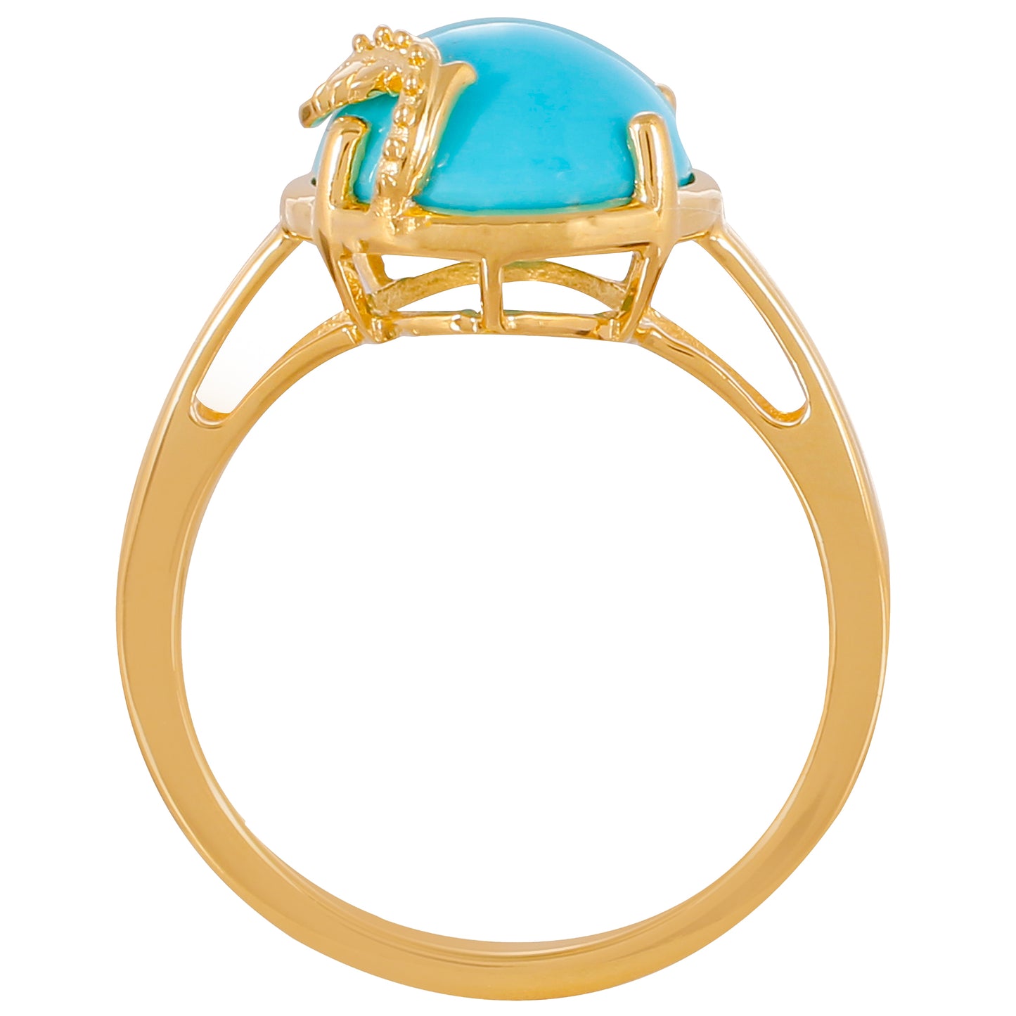 Goldplattierter Silberring mit Dornröschen Türkis