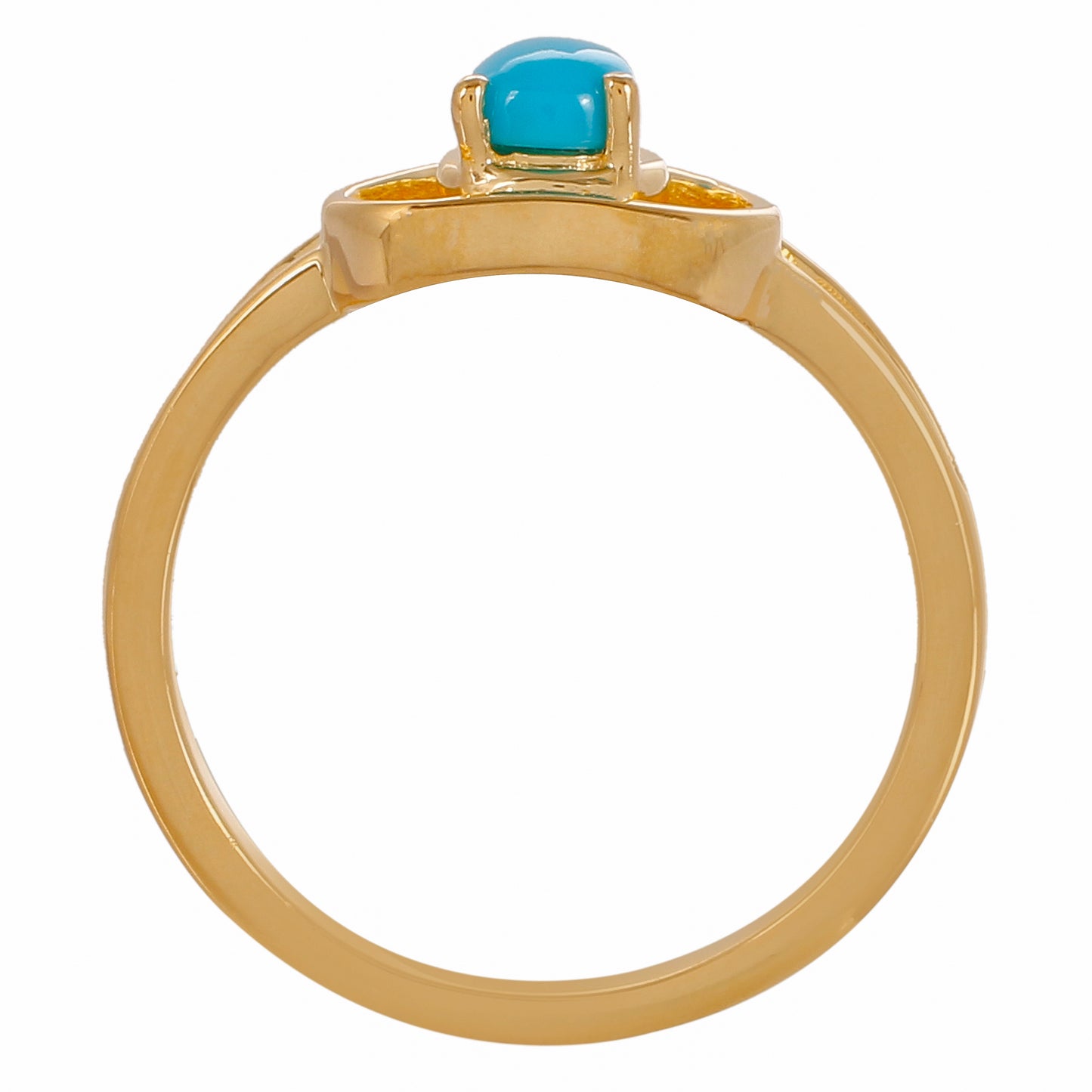 Goldplattierter Silberring mit Dornröschen Türkis