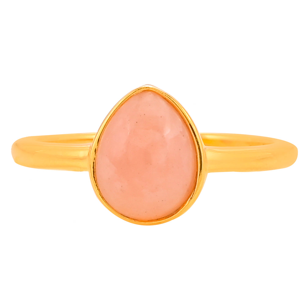 Goldplattierter Silberring mit rosafarbenem Opal 1 