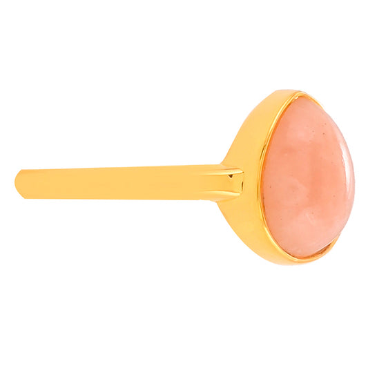 Goldplattierter Silberring mit rosafarbenem Opal