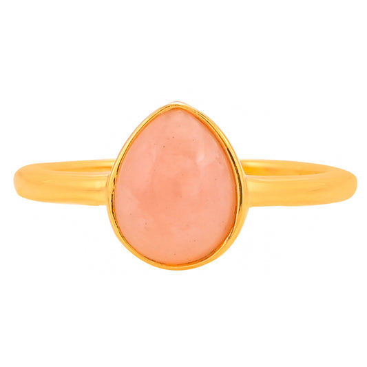 Goldplattierter Silberring mit rosafarbenem Opal