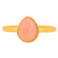 Goldplattierter Silberring mit rosafarbenem Opal
