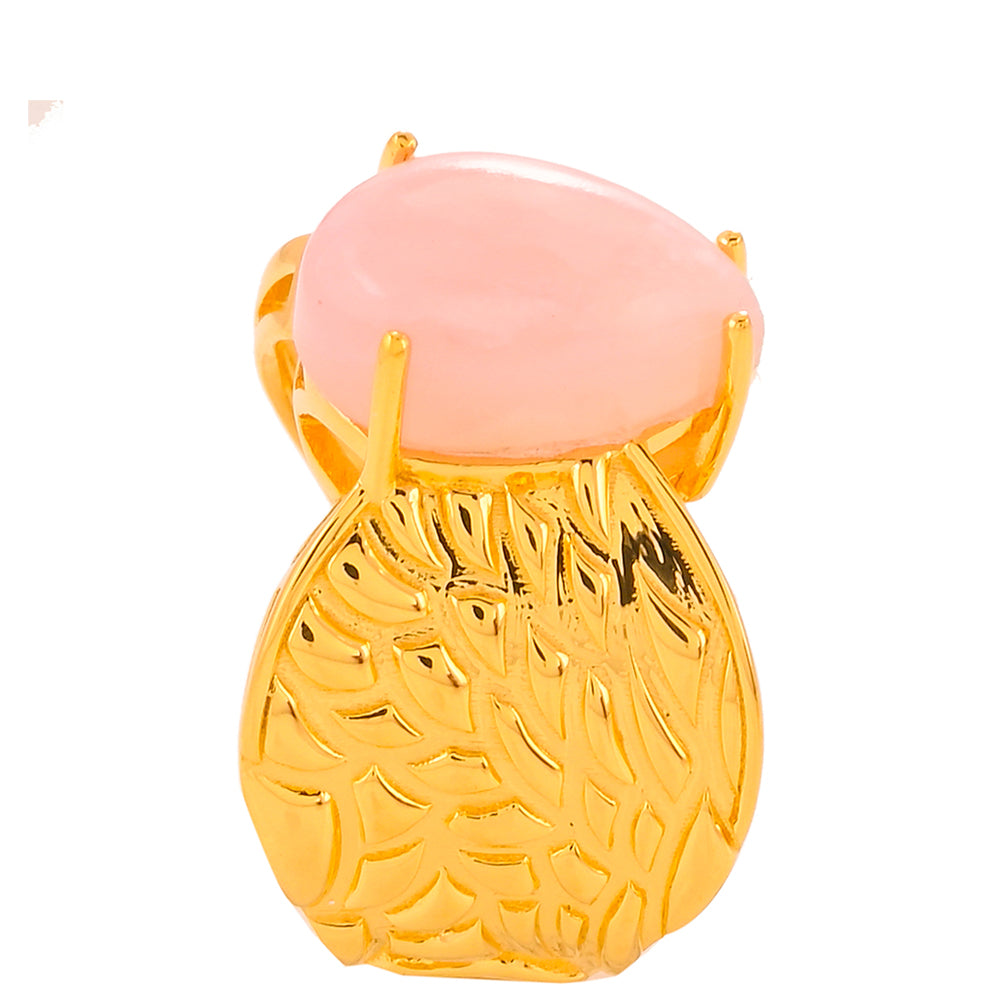 Goldplattierter Silberring mit rosafarbenem Opal