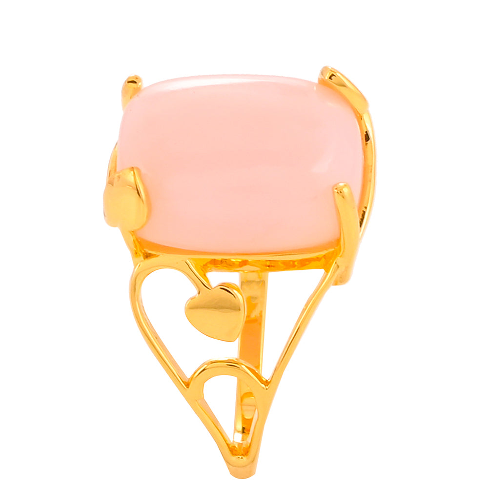 Goldplattierter Silberring mit rosafarbenem Opal 3 