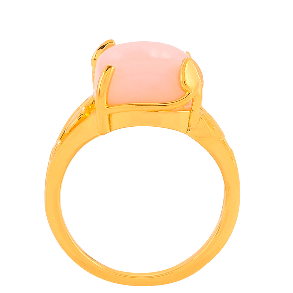 Goldplattierter Silberring mit rosafarbenem Opal 4 