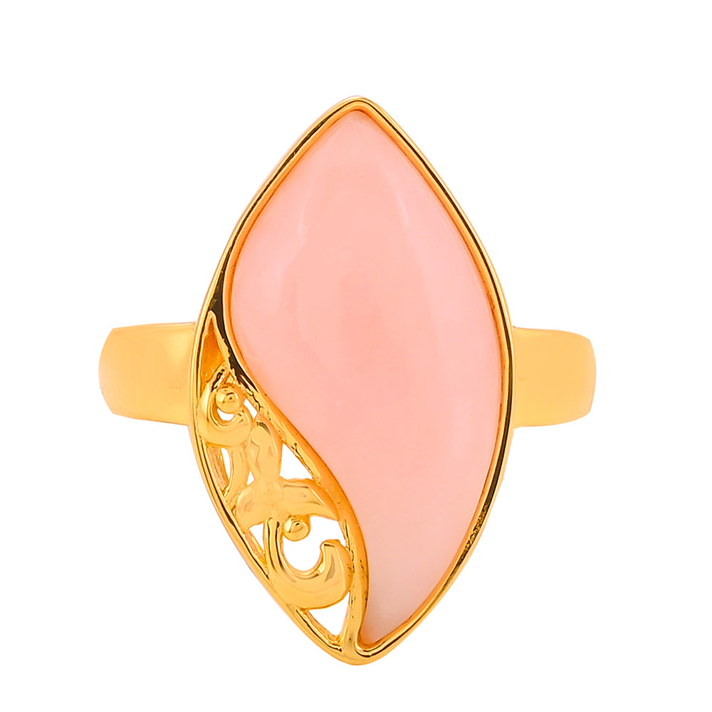 Goldplattierter Silberring mit rosafarbenem Opal 1 