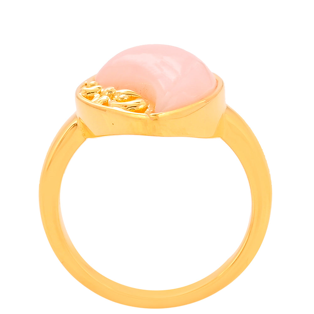 Goldplattierter Silberring mit rosafarbenem Opal 4 