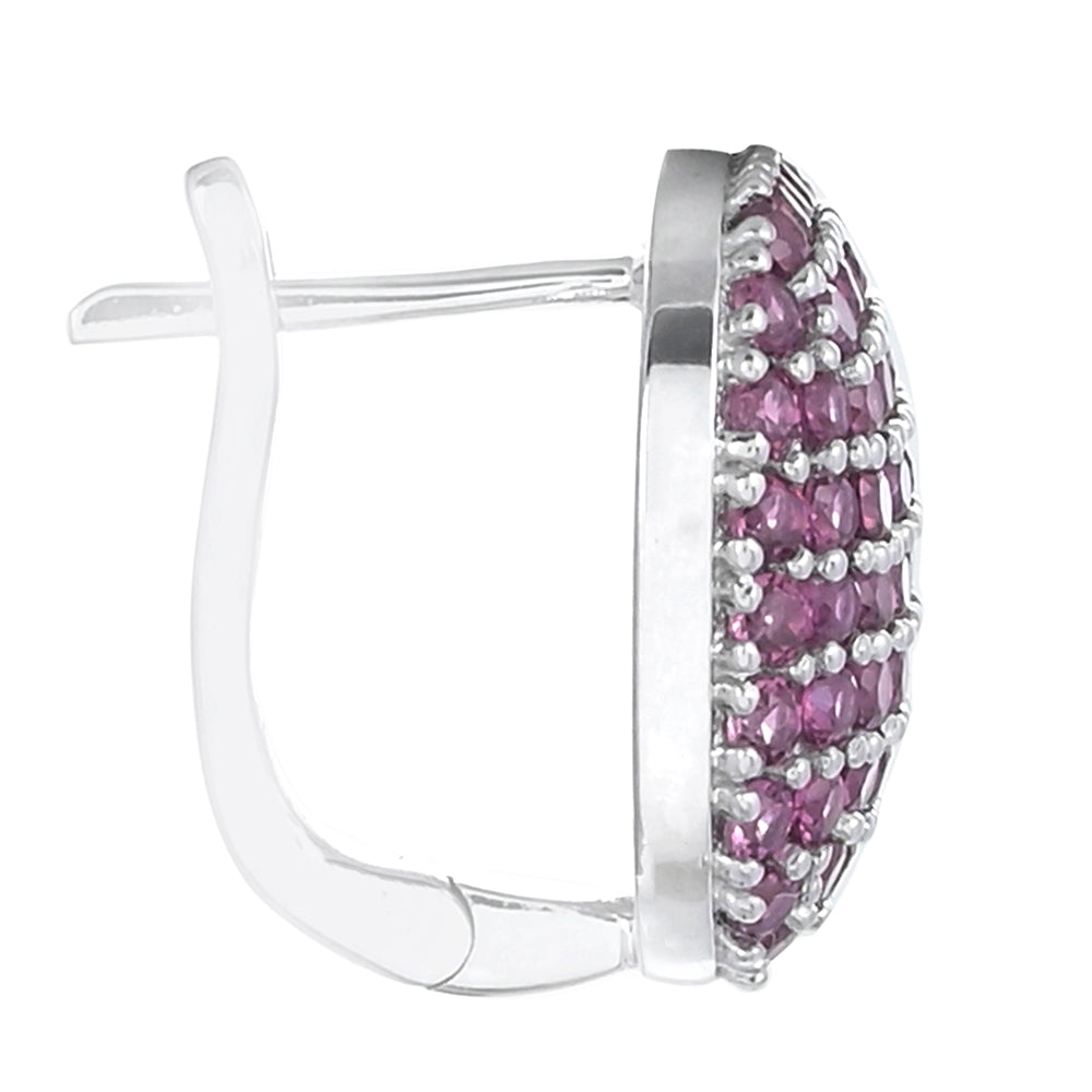 Silberohrringe mit Rhodolith Granat 2 