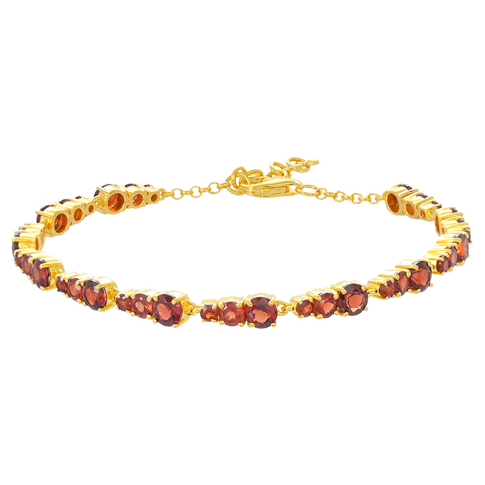 Goldplattiertes Silberarmband mit Rhodolith Granat 1 