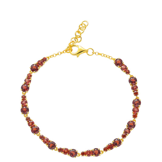 Goldplattiertes Silberarmband mit Rhodolith Granat