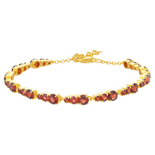 Goldplattiertes Silberarmband mit Rhodolith Granat