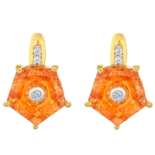Goldplattierte Silberohrringe mit Padparadscha Quarz