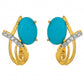Goldplattierte Silberohrringe mit Dornröschen Türkis und weißem Topas