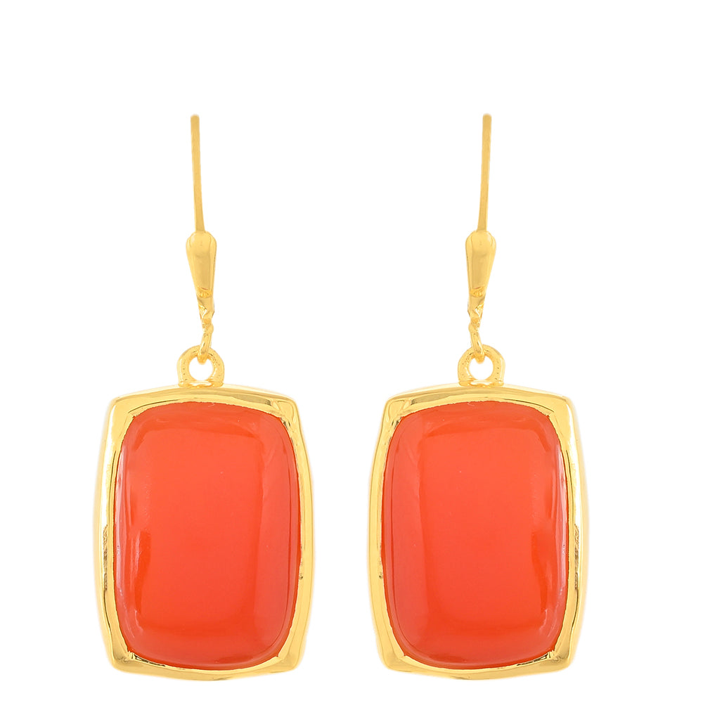 Goldplattierte Silberohrringe mit Karneol 1 