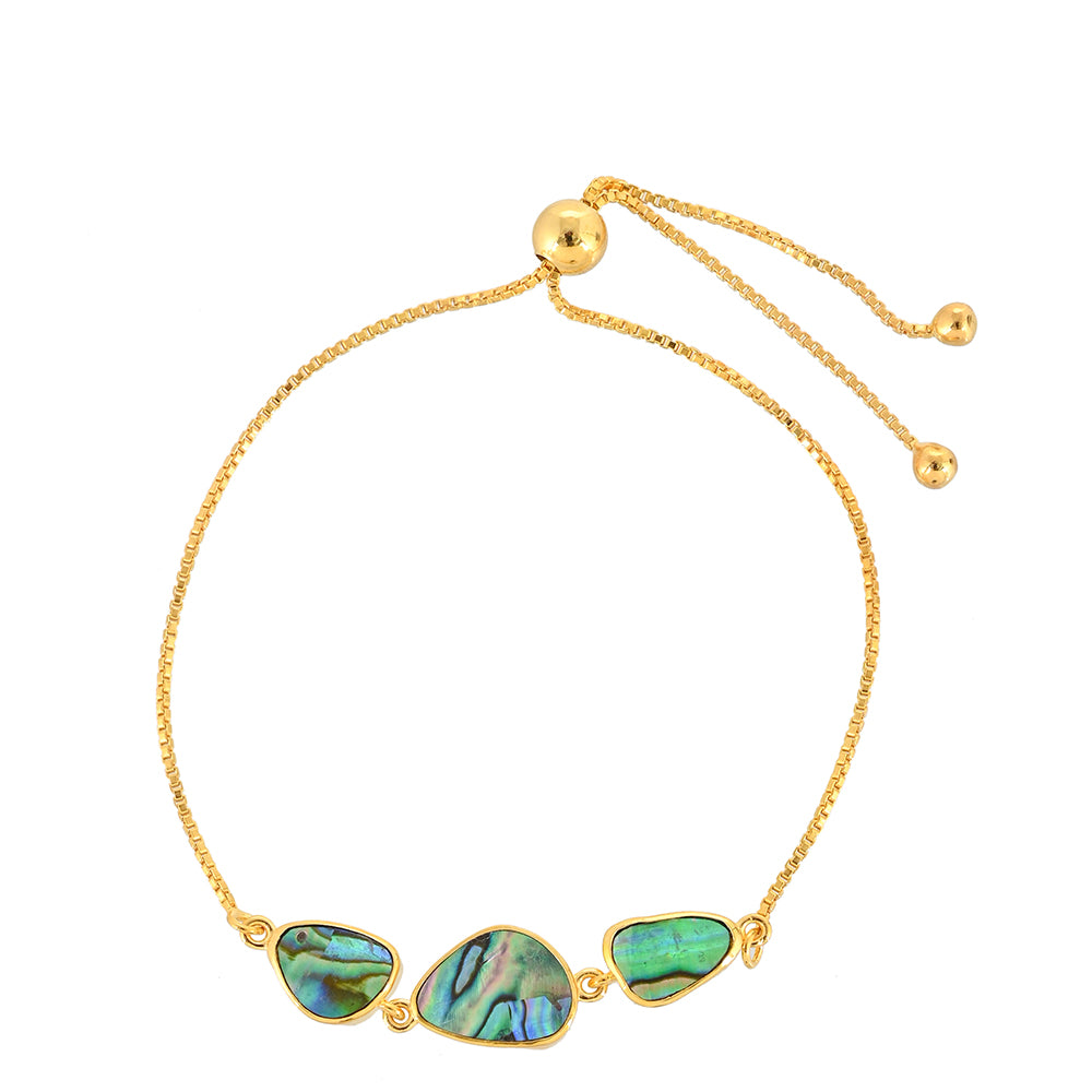 Goldplattiertes Silberarmband mit Abalone Muschel