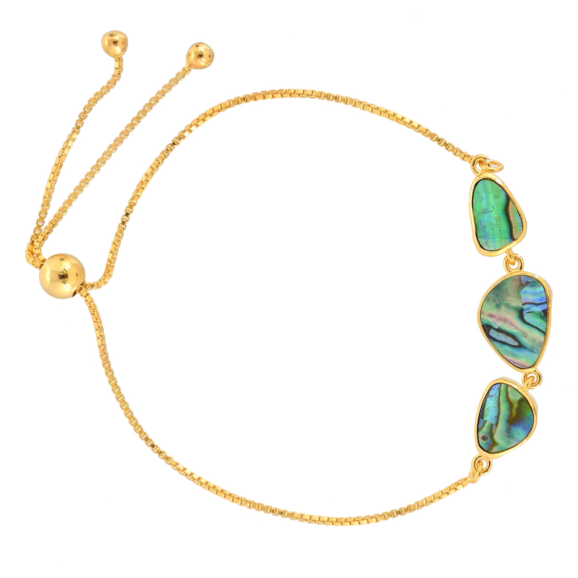 Goldplattiertes Silberarmband mit Abalone Muschel 2 