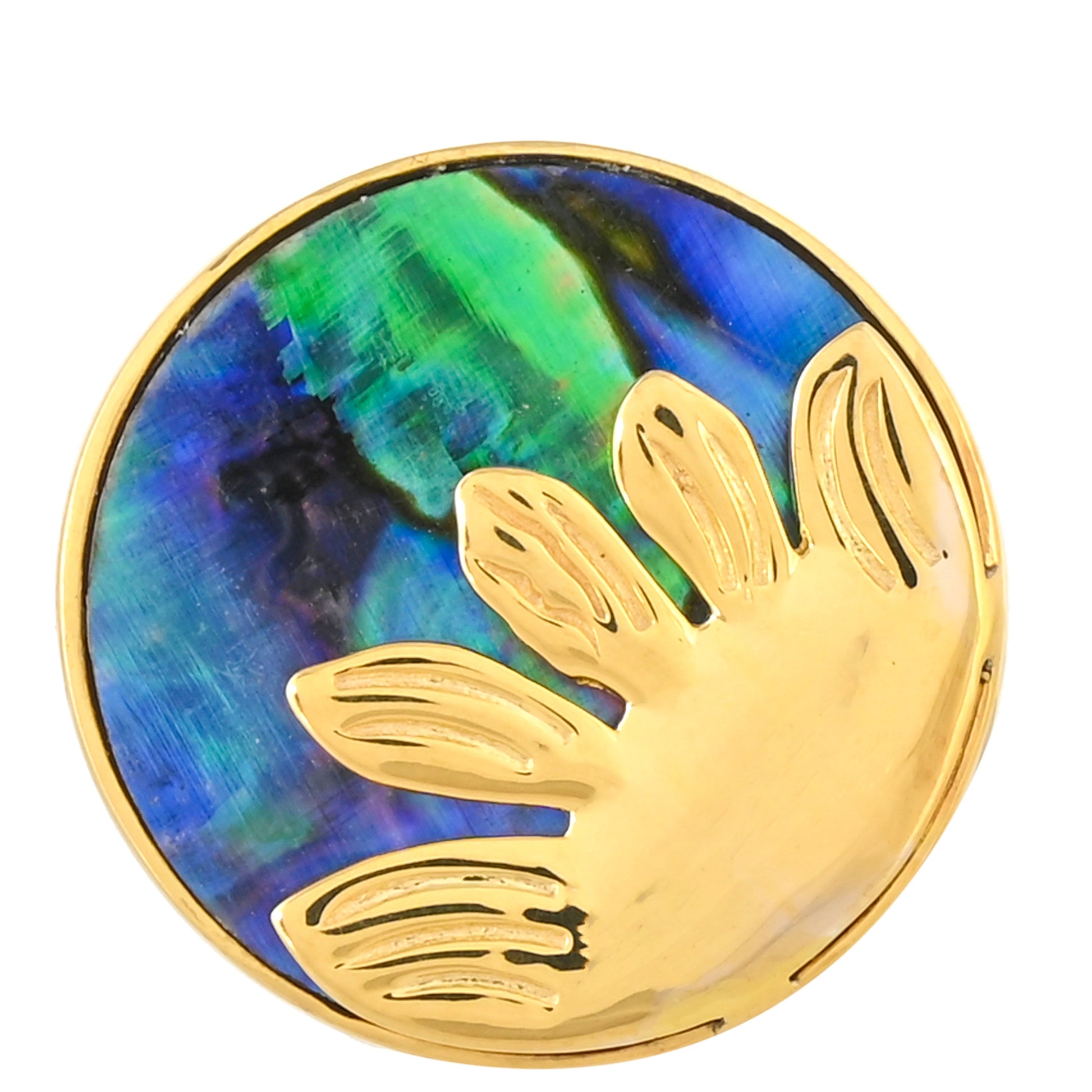 Goldplattierter Silberring mit Abalone Muschel 1 