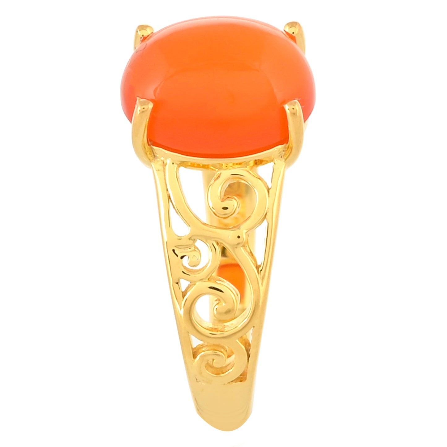 Goldplattierter Silberring mit Karneol