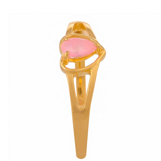 Goldplattierter Silberring mit äthiopischem neon pink Opal