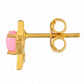 Goldplattierte Silberohrringe mit äthiopischem neon pink Opal