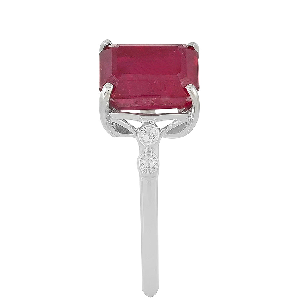 Silberring mit Rubin aus Madagaskar und weißem Topas 3 