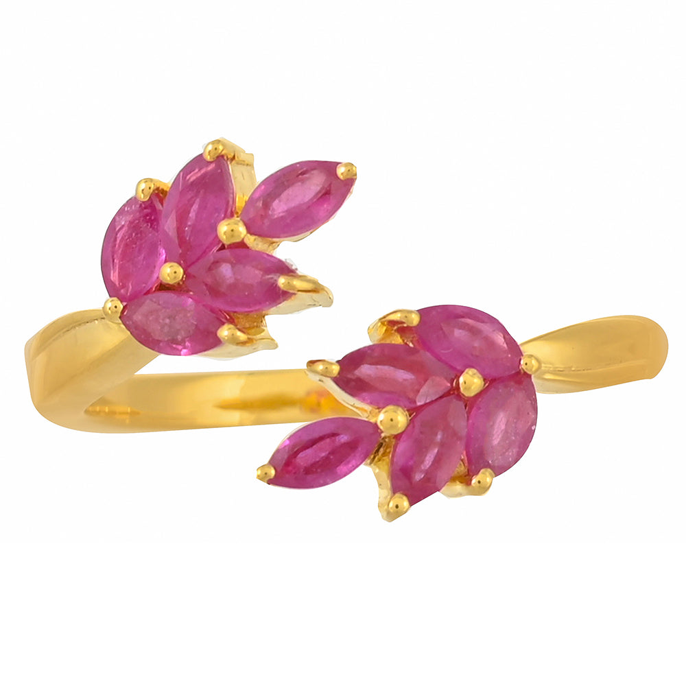 Goldplattierter Silberring mit Rubin aus Madagaskar 1 