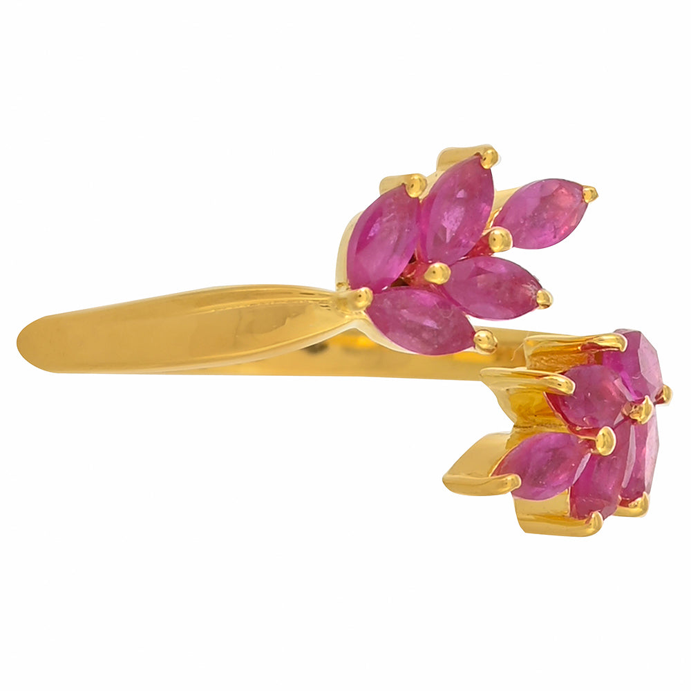 Goldplattierter Silberring mit Rubin aus Madagaskar 2 