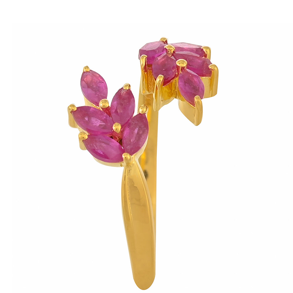 Goldplattierter Silberring mit Rubin aus Madagaskar 3 