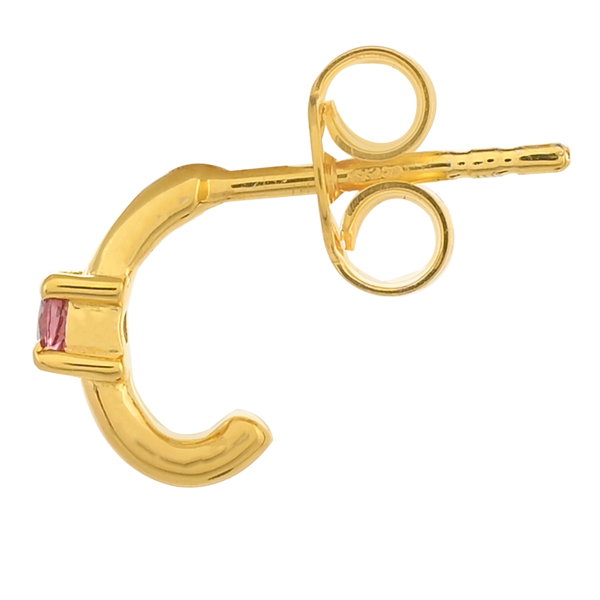 Goldplattierte Silberohrringe mit Rhodolith Granat 2 