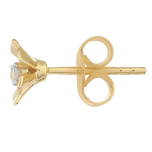Goldohrringe mit weißem Diamant