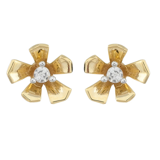 Goldohrringe mit weißem Diamant