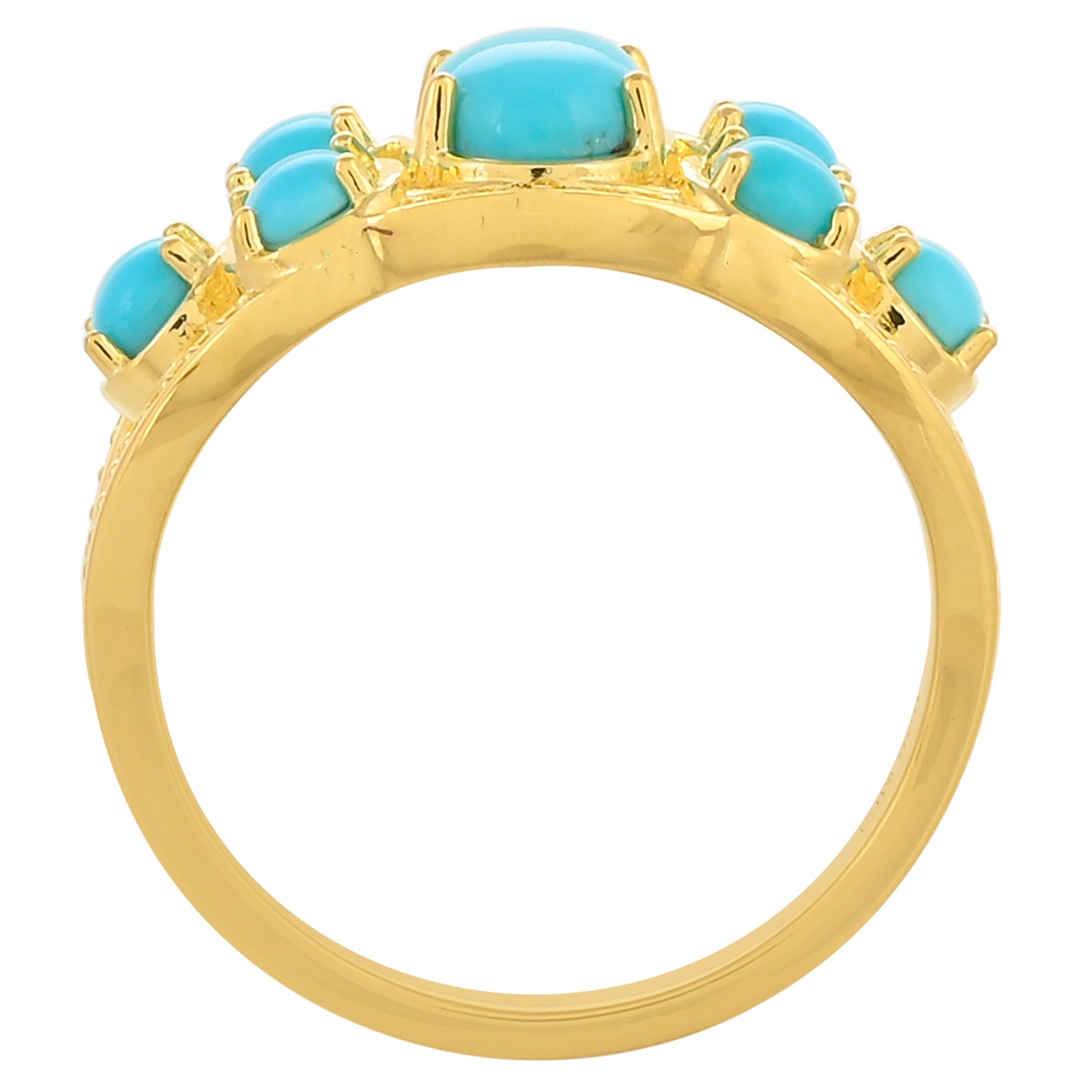 Goldplattierter Silberring mit Dornröschen Türkis 4 