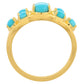 Goldplattierter Silberring mit Dornröschen Türkis