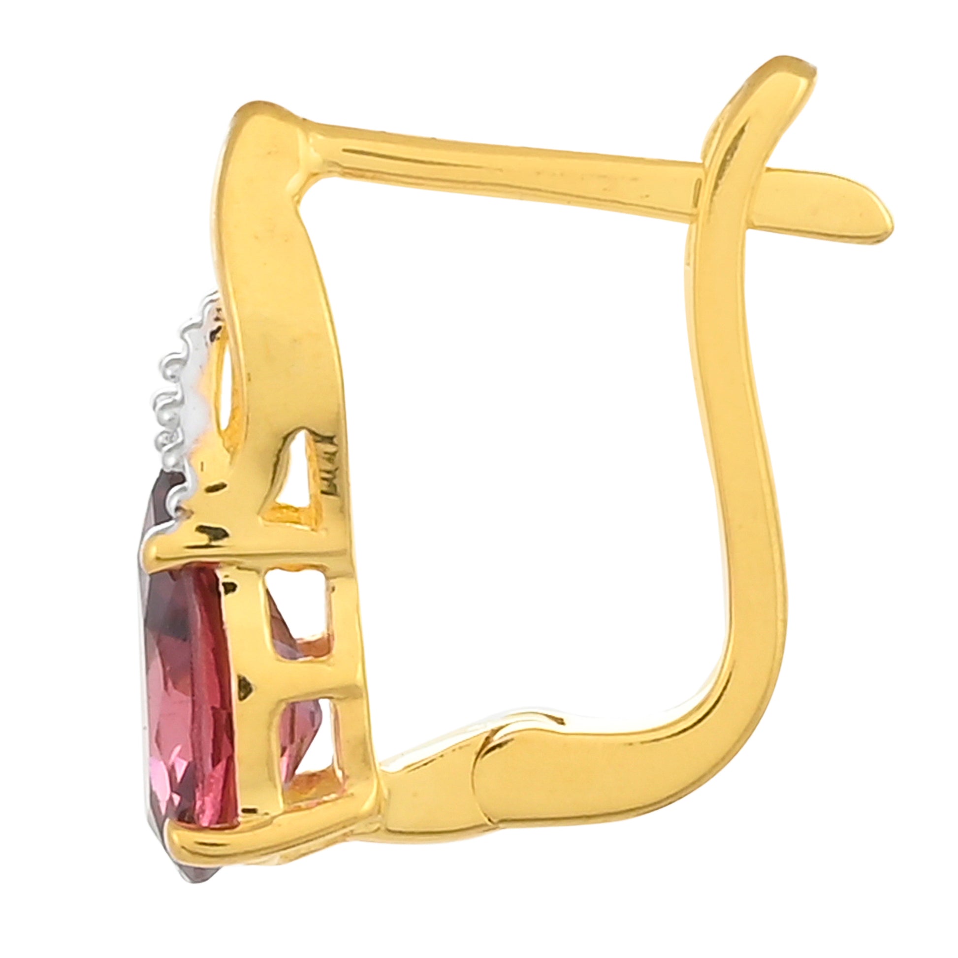 Goldplattierte Silberohrringe mit Rhodolith Granat 2 