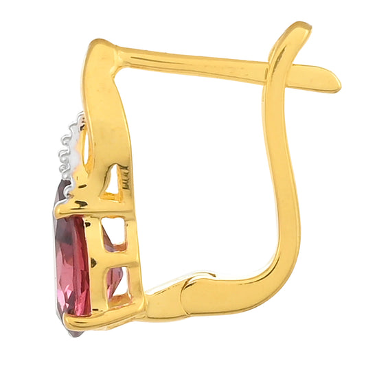 Goldplattierte Silberohrringe mit Rhodolith Granat