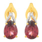 Goldplattierte Silberohrringe mit Rhodolith Granat