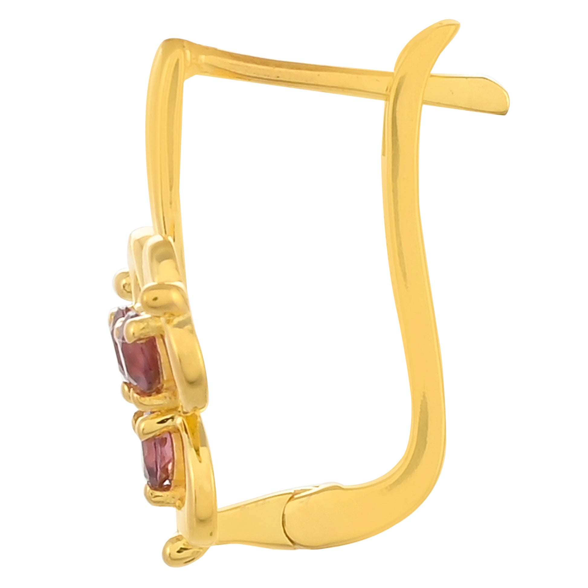 Goldplattierte Silberohrringe mit Rhodolith Granat 2 